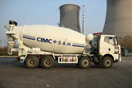 一汽解放底盘&nbsp;混凝土搅拌车外观                                                图片