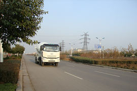 一汽解放底盘&nbsp;混凝土搅拌车外观                                                图片