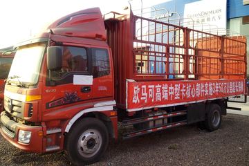 福田 欧马可5系中卡 170马力 4X2 6.75米排半仓栅式载货车(BJ5169CCY-F2)