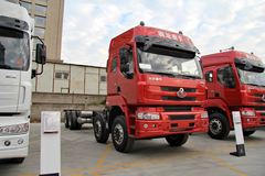 东风柳汽 乘龙M5重卡 385马力 8X4 9.6米排半仓栅式载货车底盘(LZ5312CCYM5FA)
