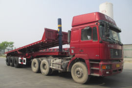 10米平板自卸半挂车&nbsp;自卸式半挂车外观图片