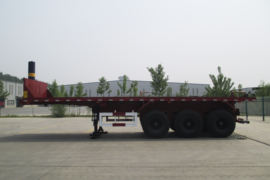 10米平板自卸半挂车 自卸式半挂车外观图片