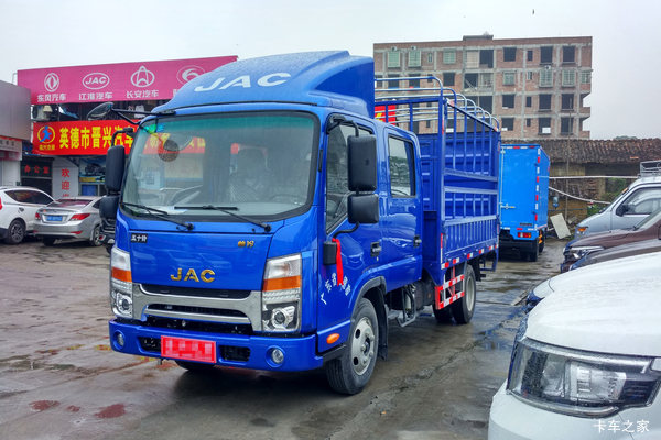 江淮 帅铃Q3 120马力 3.2米双排仓栅式轻卡(HFC5041CCYR93K1C2V)