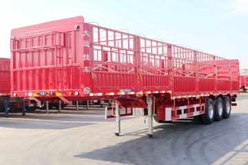 大运 13米鹅颈花栏仓栅式半挂车