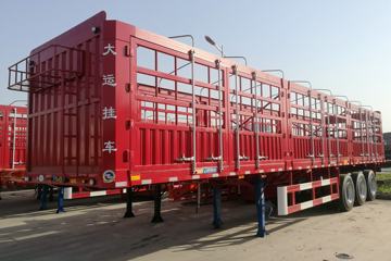 大运 13米平板花栏对开仓栅式半挂车