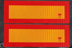 3M反光尾板 橙色斜纹反光贴 标志板警示车身贴