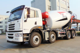青岛解放底盘&nbsp;混凝土搅拌车外观                                                图片