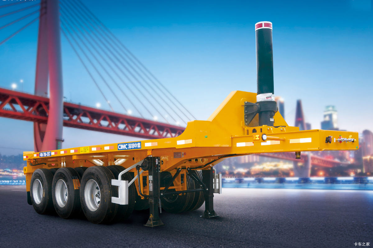 深扬帆 20尺平板前顶自卸半挂车