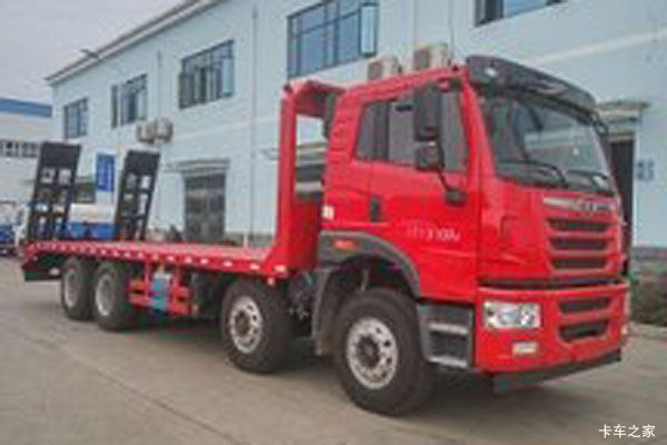 青岛解放 悍V 310马力 8X4 平板运输车(程力威牌)