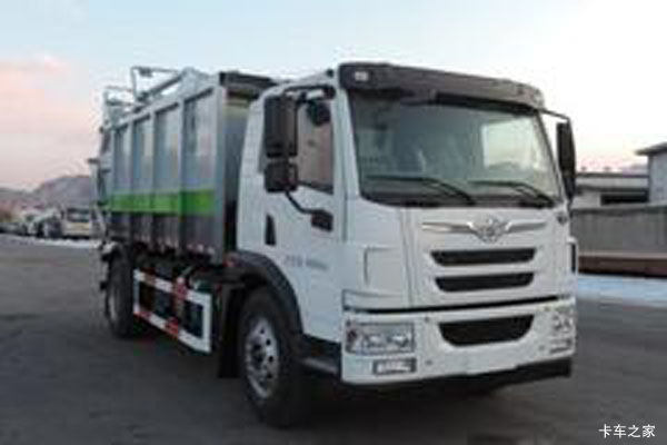 青岛解放 龙V 180马力 4X2 压缩式垃圾车(鑫华驰牌)