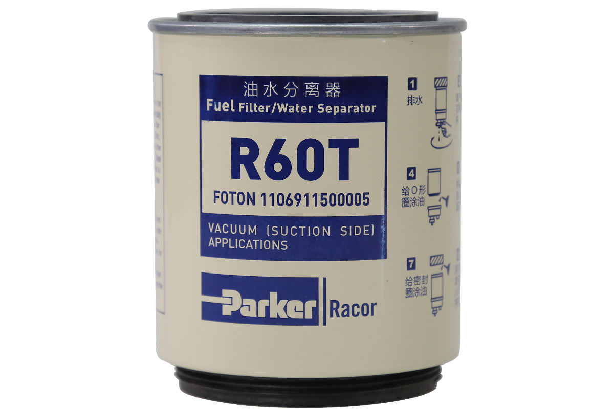 派克Parker 朝柴4102发动机专用 R60T 10微米柴油旋装粗滤