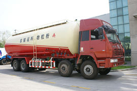 陕汽重卡底盘&nbsp;粉粒物料运输车外观图片