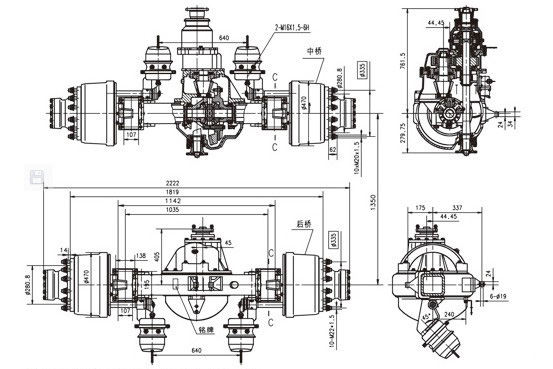 红岩20048302(单级减速) 双联驱动桥