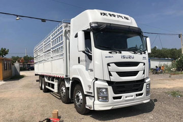 庆铃 五十铃巨咖 350马力 8X4 9.4米仓栅式载货车(QL5310CCYU1VDHJ)