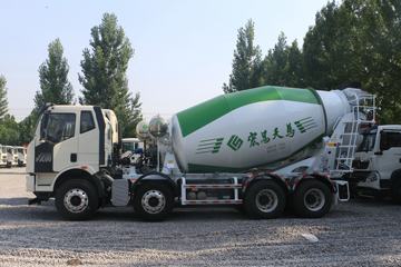 一汽解放底盘&nbsp;混凝土搅拌车外观                                                图片