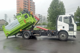 一汽解放底盘&nbsp;垃圾运输车外观图片