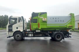 一汽解放底盘&nbsp;垃圾运输车外观图片