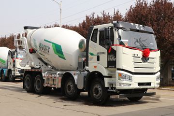 一汽解放底盘&nbsp;混凝土搅拌车外观                                                图片