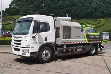 青岛解放 龙V 180马力 4X2 9.1米混凝土泵车(中联牌)(ZLJ5140THBJE)