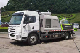 青岛解放底盘&nbsp;泵车外观                                                图片