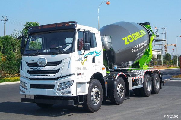 青岛解放 悍V重卡2.0版 320马力 8X4 7.92方混凝土搅拌运输车(国六)(中联牌)(ZLJ5318GJBJF)