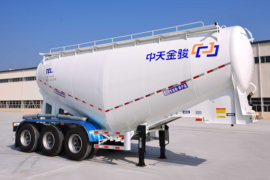 粉粒物料半挂车&nbsp;粉粒物料运输半挂车外观图片