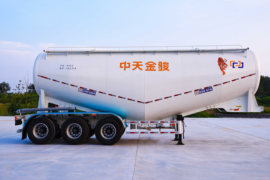 粉粒物料半挂车&nbsp;粉粒物料运输半挂车外观图片