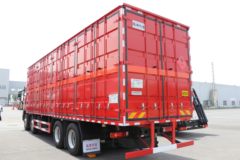 青岛解放 JK6 350马力 8X4 9.6米易燃液体厢式运输车(百捷牌)