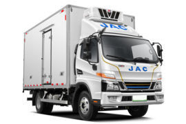 骏铃HV5&nbsp;电动冷藏车外观图片