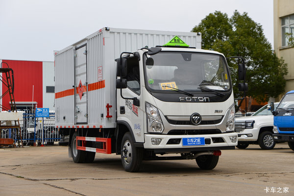 福田奥铃新捷运 150马力 4X2 4.1米易燃气体厢式运输车(楚飞牌)