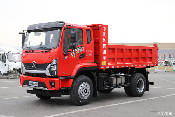 陕汽商用车 复合版 德龙G500 4.3L柴油 220马力 4X2 法士特10档 HDS13t/双级后桥 4米排半自卸车