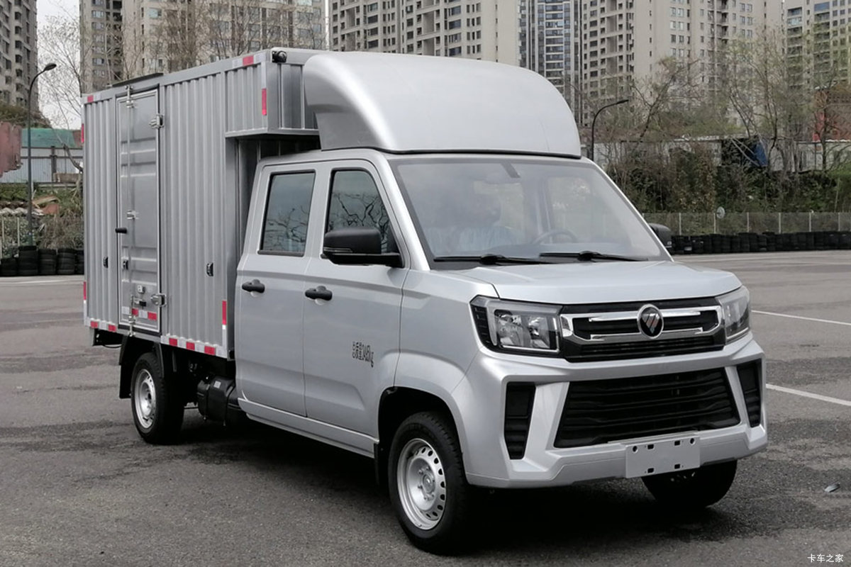 福田祥菱V5 1.6L汽油 120马力 蓝黛5档 3米双排厢式微卡(后单胎)