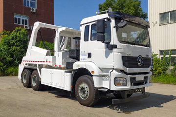 陕汽德龙新M3000E 6X4 纯电动摆臂式垃圾运输车(武工牌) 350.07kWh