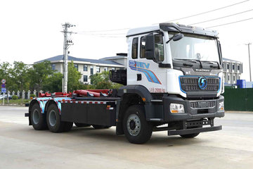 陕汽德龙新M3000E 6X4 纯电动车厢可卸式垃圾运输车(凯力风牌) 350.07kWh
