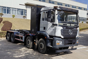 陕汽德龙新M3000E 8X4 换电式纯电动车厢可卸式垃圾运输车(福龙马牌) 350.07kWh