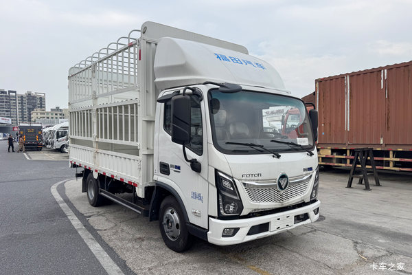 福田奥铃智蓝EL-Plus 宽体 4.17米单排纯电动仓栅式轻卡 宁德时代100.46kWh