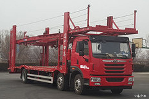 中集通华青岛解放底盘中置轴车辆运输车图片