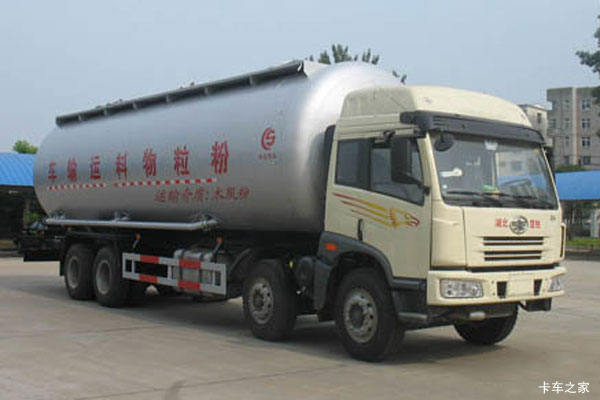 湖北楚胜青岛解放底盘粉粒物料运输车图片